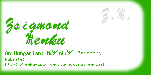 zsigmond menku business card